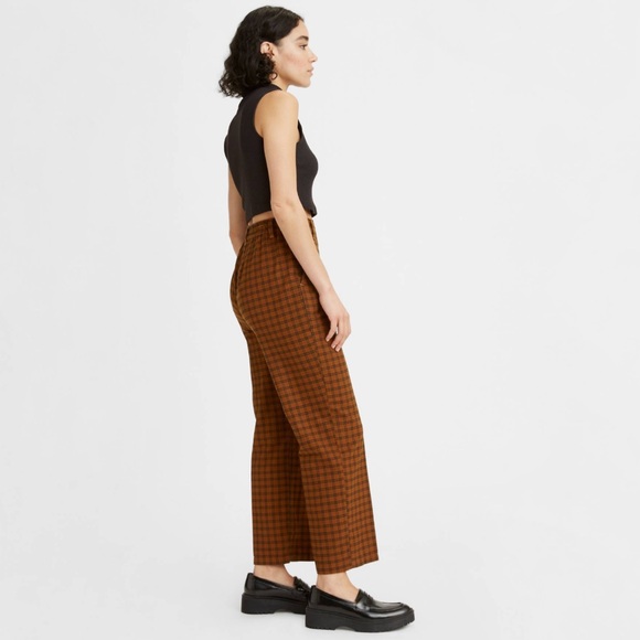 LEVI’S Math Club Elastic Pull On Plaid Pants Trousers - Picture 2 of 9